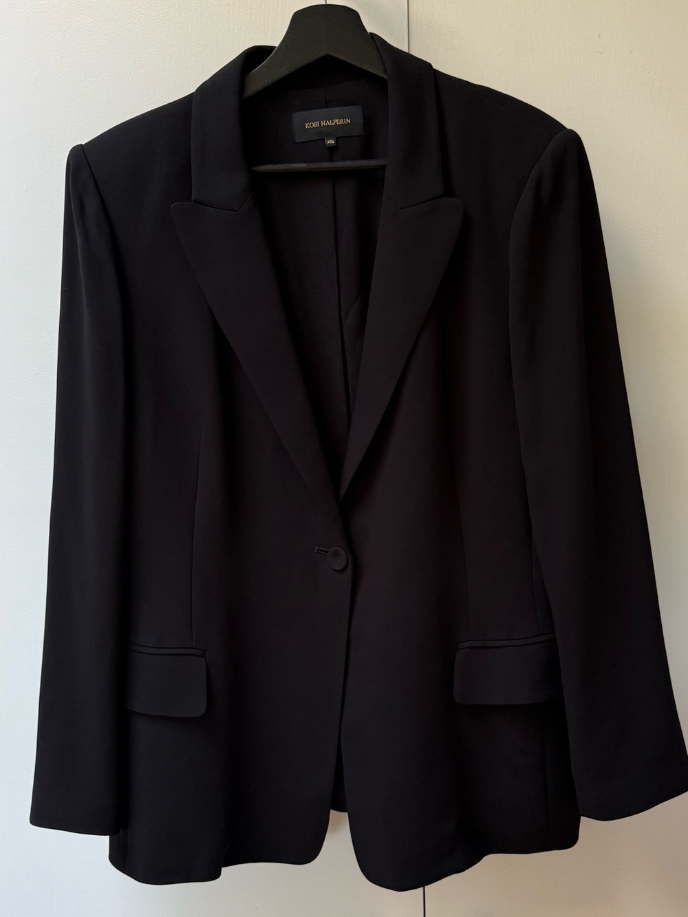 Kobi Halperin Black Single-Button Tailored Blazer Size XXL